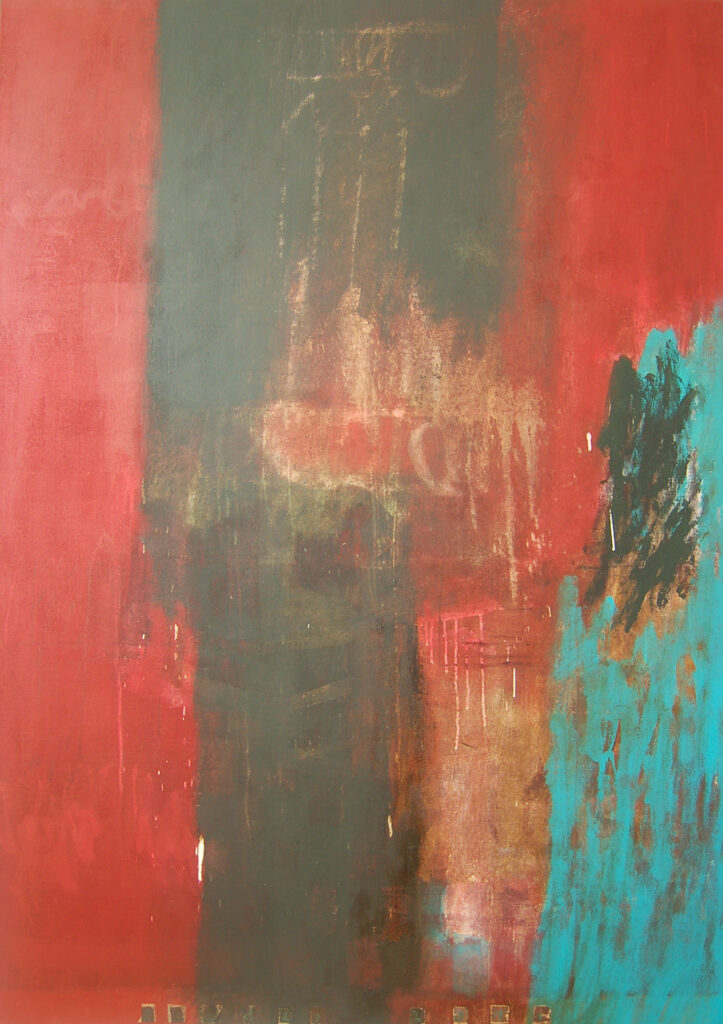 Miguel Buades, ohne Titel, 2011, Mischtechnik auf Leinwand, 162 x 114 cm