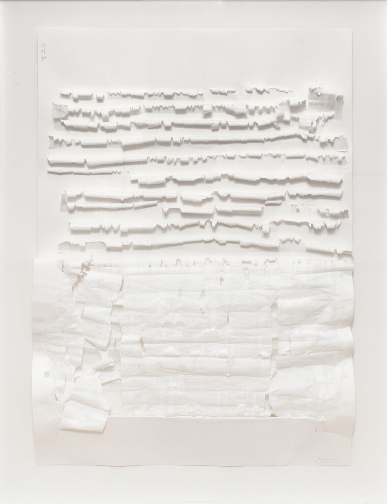 Oskar Holweck, Reißrelief "12 VIII - 88/2", 1988, Reißrelief, 120 x 90 x 7 cm