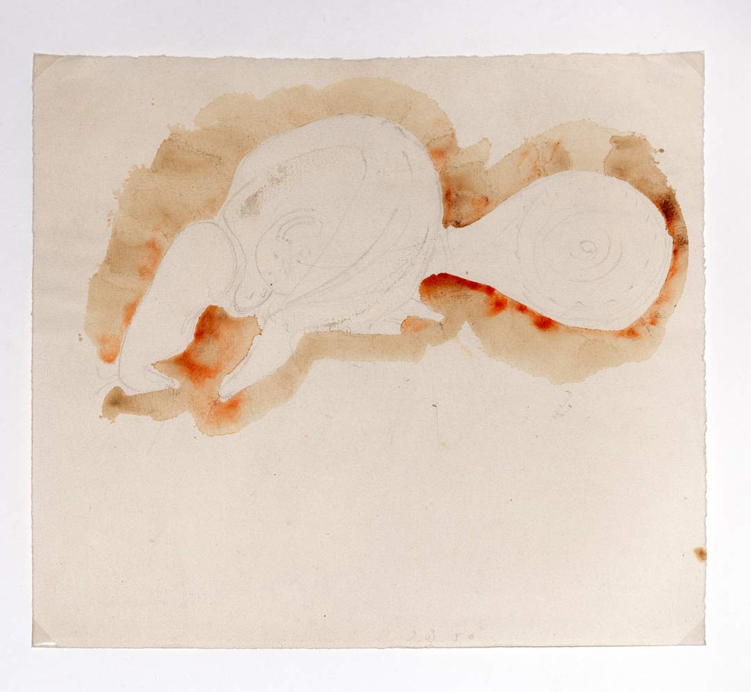 Joseph Beuys Junge Ziege und Ziegenmutter 1950 Wasserfarbe  Bleistift